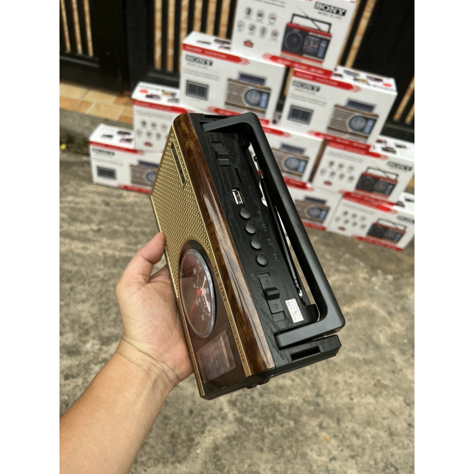 Đài FM Bluetooth Sony HR-40BT Loa bluetooth kết hợp đài radio Tích hợp đồng hồ và đèn pin Phong cách cổ điển vintage