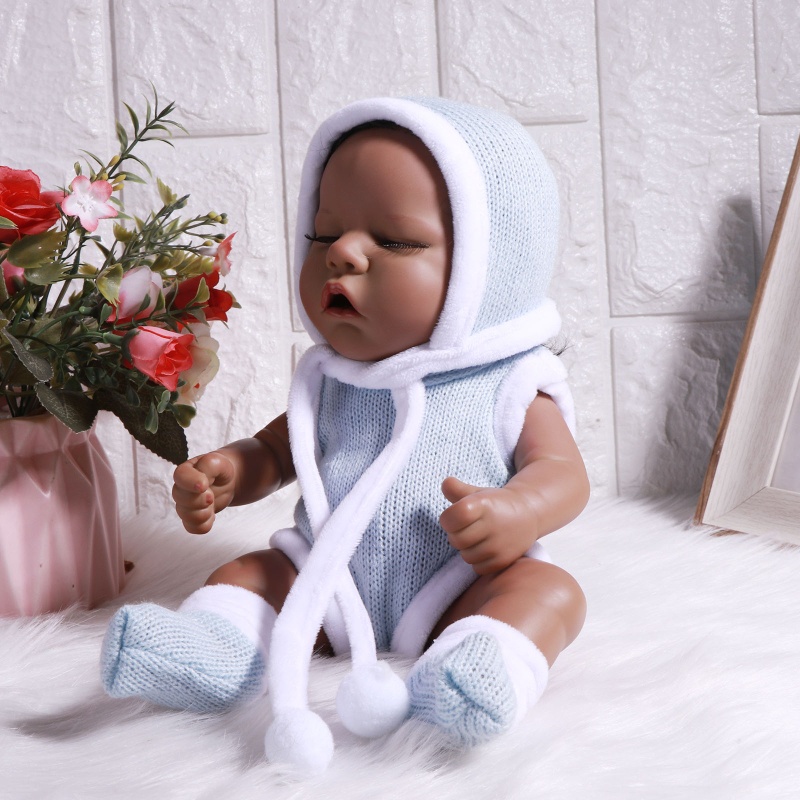 Búp Bê Vinyl Màu Đen Kèm Bình Sữa 8in Cỡ 11 8Inch Trang Trí Giường Ngủ