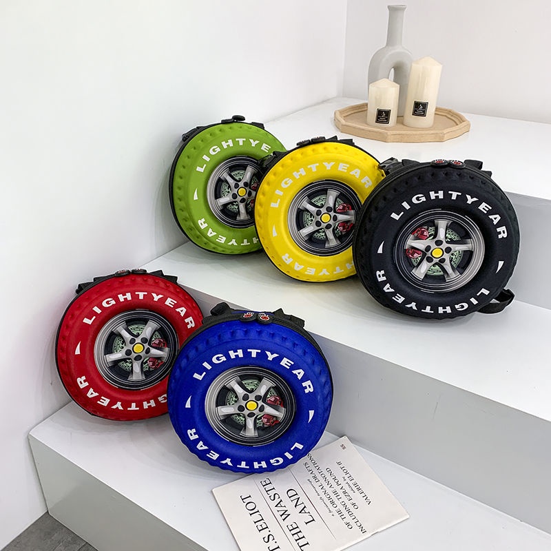 Balo Đi Học Hình Bánh Xe Hơi Hoạt Hình Dễ Thương Cho Bé