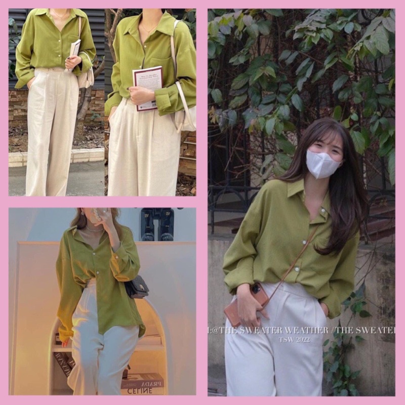 Áo Sơmi Nữ Xanh Cốm