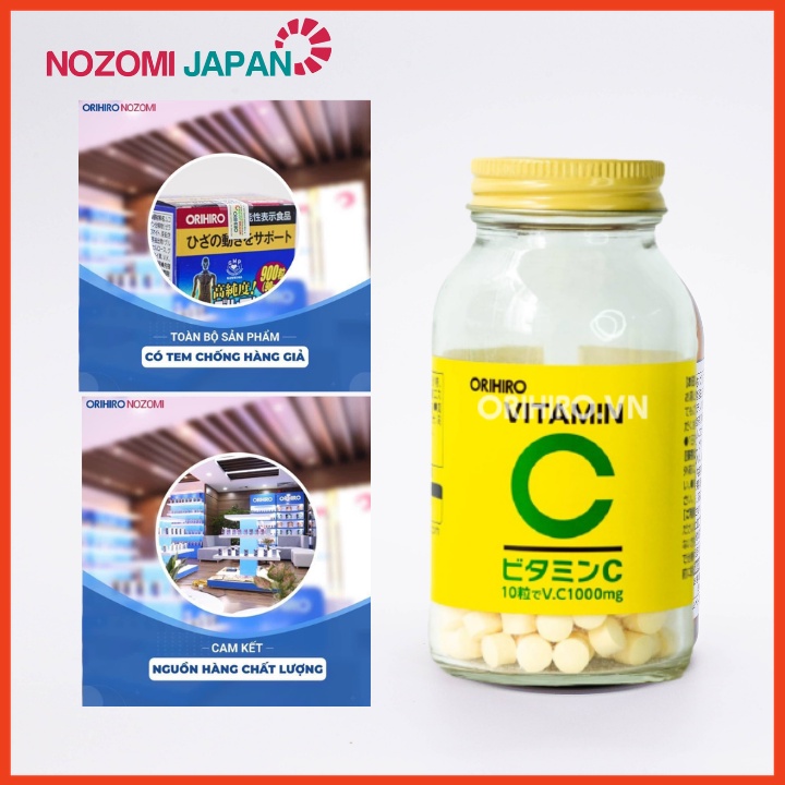 [Chính hãng Orihiro] Vitamin C Orihiro Tablets 300 viên nén 1000mg của Nhật, tăng sức đề kháng