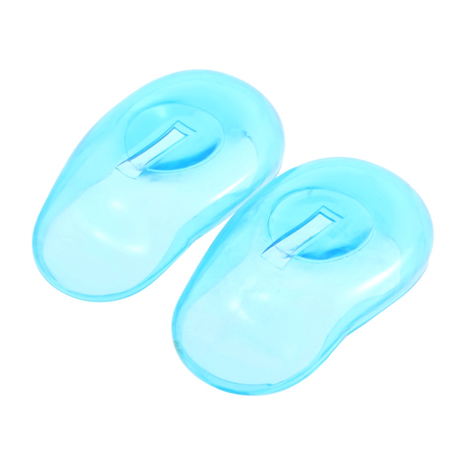 Set 2 Vỏ Silicon Trong Suốt Bảo Vệ Tai Khi Nhuộm Tóc Màu Xanh Dương