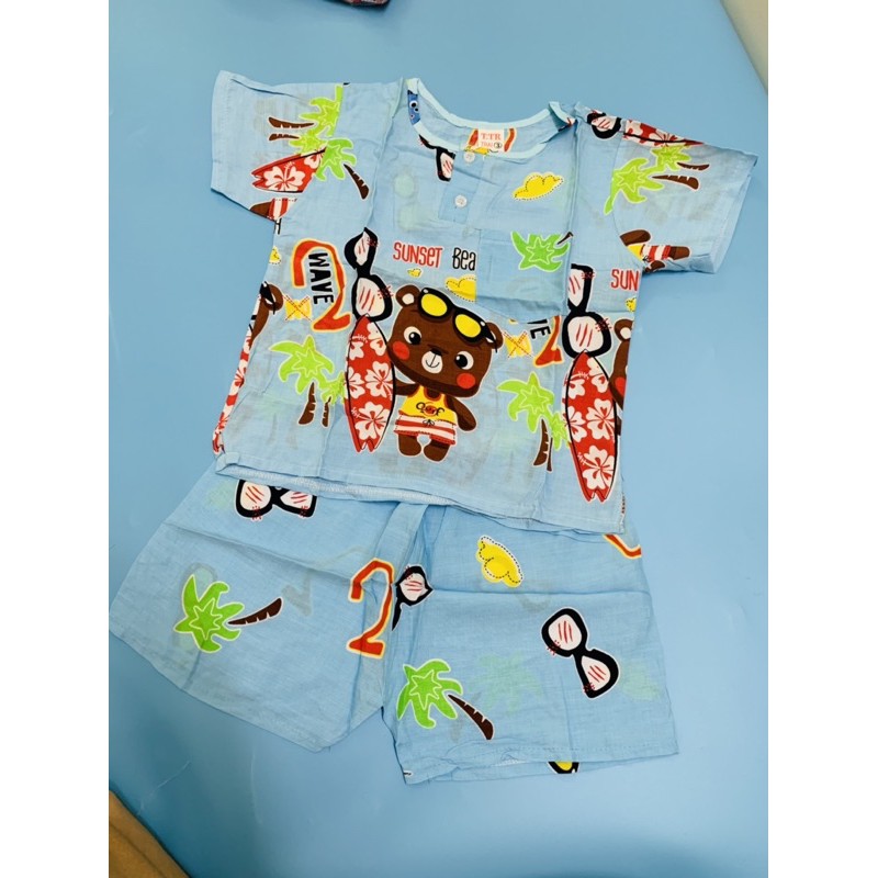 [12 -35kg] Bộ tole đùi mặc nhà cho bé trai từ