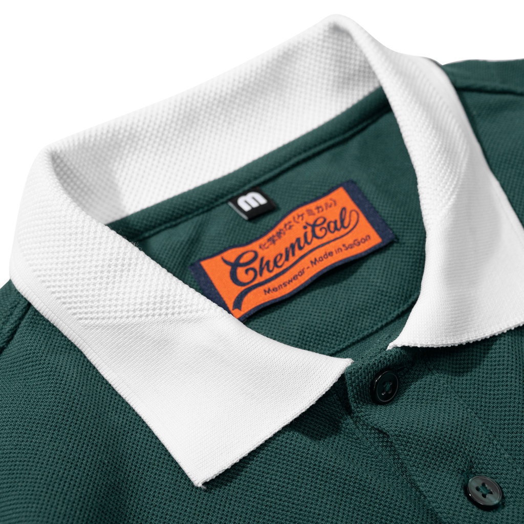 Áo thun Polo nam phối sọc thể thao 4 màu CHEMICAL 2012068 vải Cotton cao cấp - MENFIT