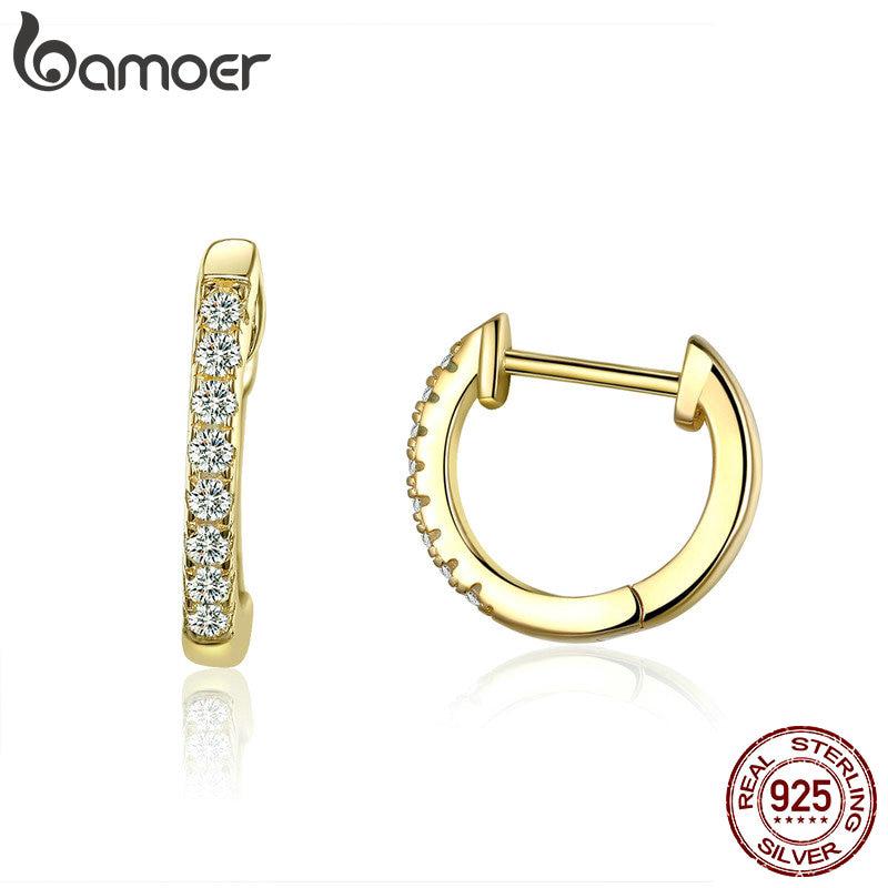 Bamoer Bông Tai bạc 925 Dạng Vòng Thời Trang