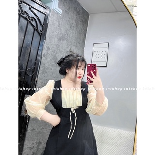 Đầm Yếm Phối Tơ [ TNT Shop Bigsize 60kg - 90kg ] Ảnh thật 100%