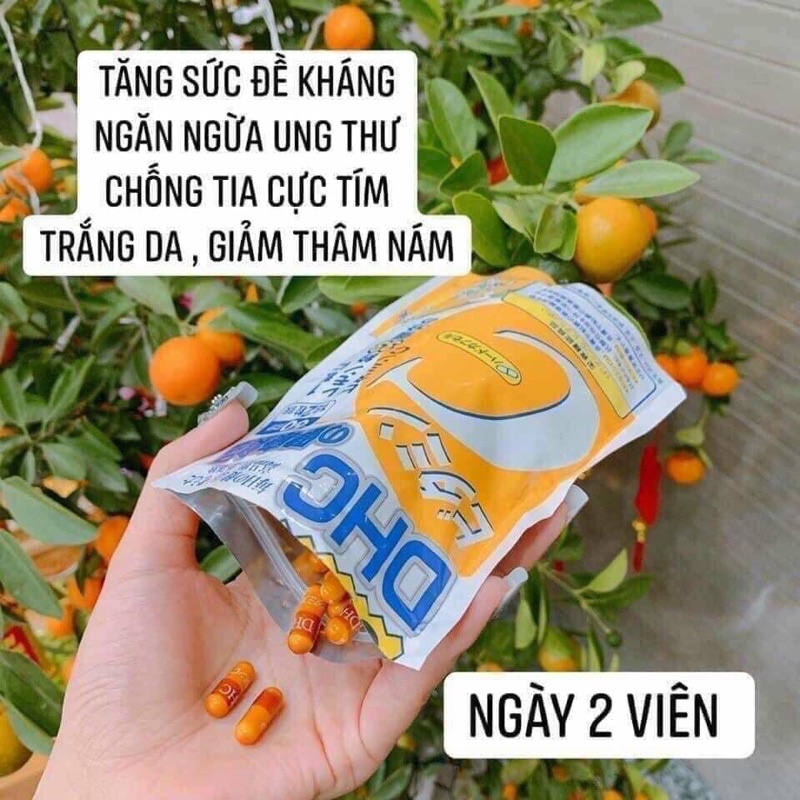 Combo Viên Uống DHC Vitamin C Và DHC Adlay Extract Giúp Giảm Thâm Mụn, Dưỡng Da Trắng Hồng  Căng Mịn