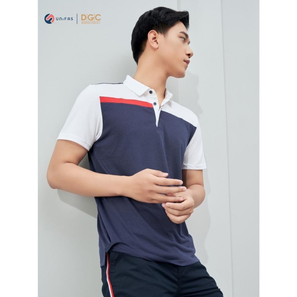 Áo polo nam DGCs ngắn tay dáng suông phối màu năng động, chất vải chống nhăn thoáng mát SAP2032M
