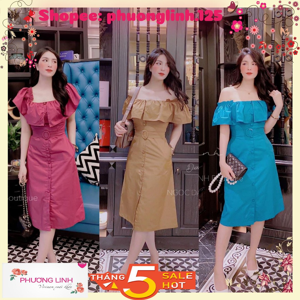 VÁY THÔ BÈO VAI CÚC BỌC ĐAI EO CHO NỮ 3 MÀU | BigBuy360 - bigbuy360.vn