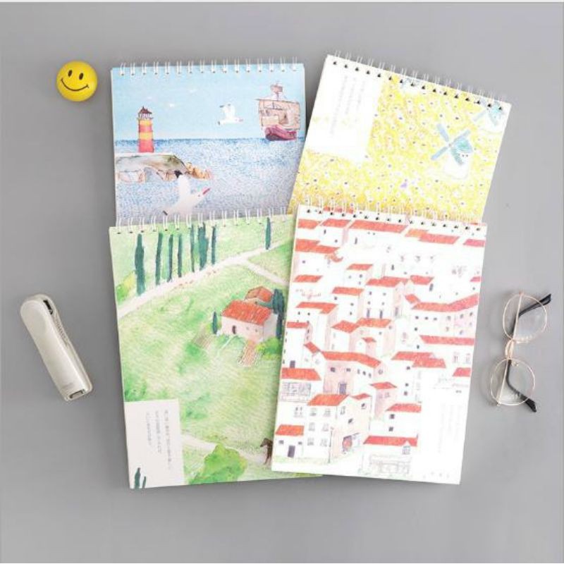 Sổ vẽ, sổ sketchbook A4 lò xo bìa siêu cute