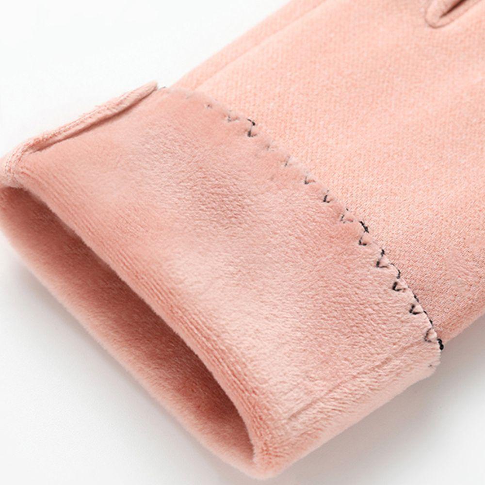 Găng Tay Nhung Giữ Ấm Chống Gió Thắt Nơ Thời Trang Đức Có Thể Chạm Màn Hình Cảm Ứng