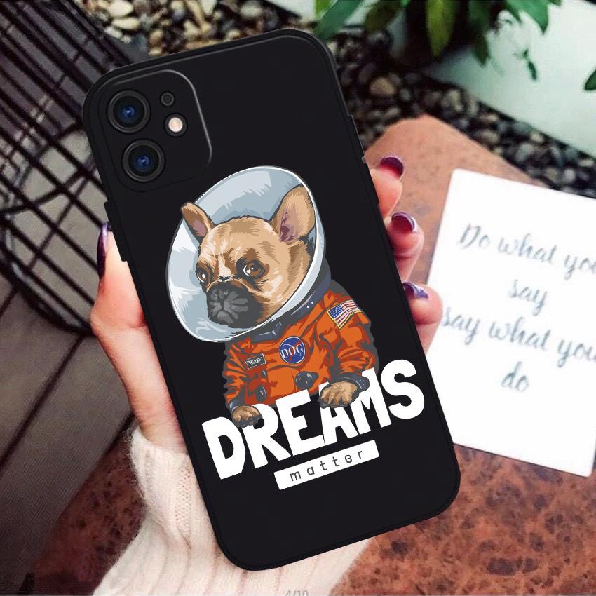 Ốp lưng iphone hình Bull Dog Dream cute B05 dẻo cạnh vuông bảo vệ camera 7plus/8plus/x/xs/xsmax/11/12/13/14/pro/promax