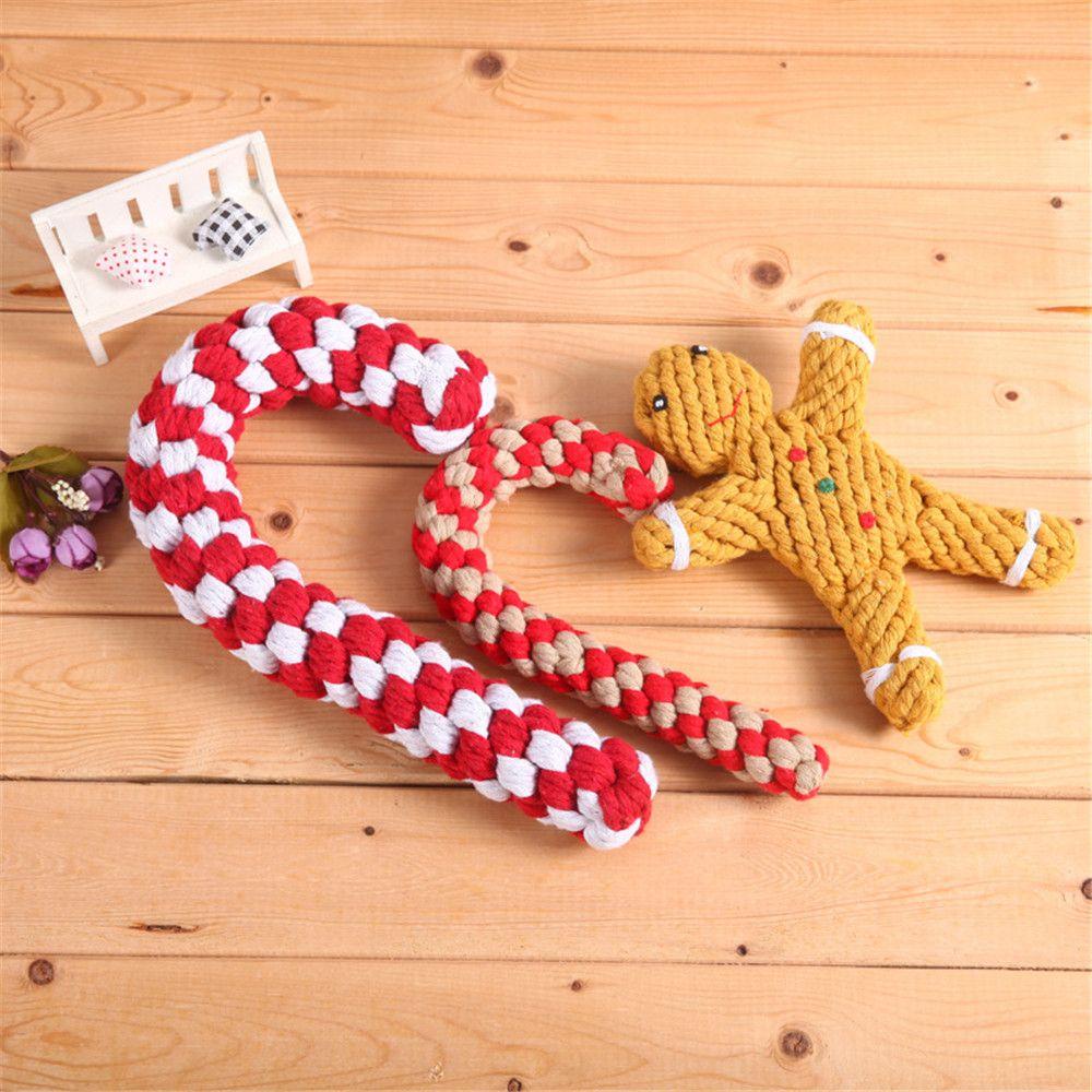 Layor1 Đồ Chơi Dây Thừng Cotton Làm Sạch Răng Cho Chó Hình Gingerbread Man Cây Thông Giáng Sinh