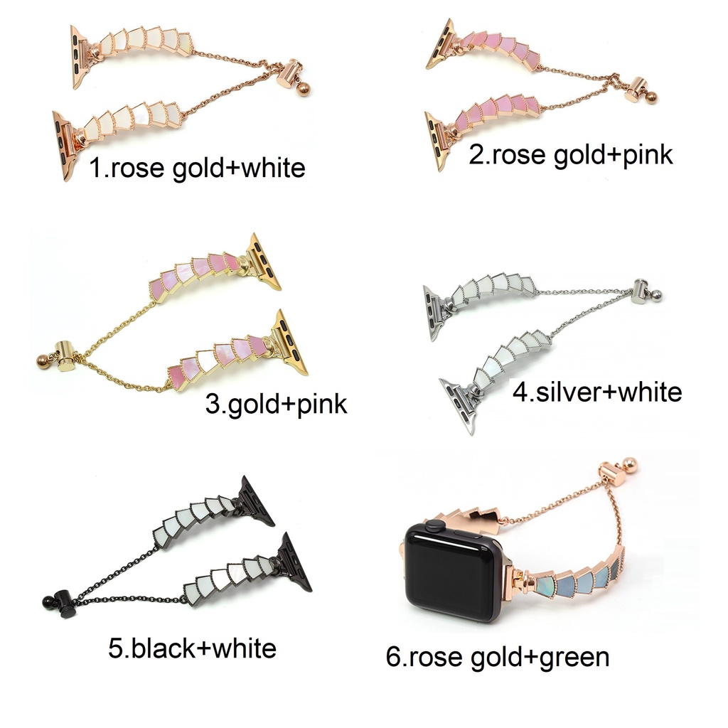 Dây Đeo Thay Thế Chất Liệu Kim Loại Đính Đá Lấp Lánh Cho Apple watch iwatch series 8 7 SE 6 5 4 3 2 1 8