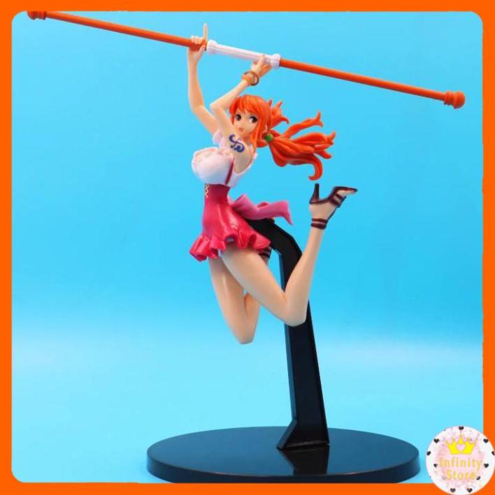 MÔ HÌNH ONEPIECE NAMI RED BALL CẦM GẬY 25CM INFINY DECOR