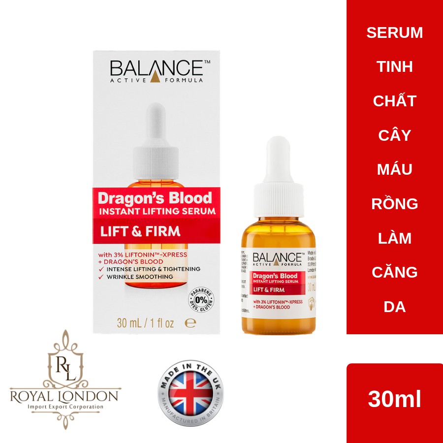 Serum Nâng Cơ, Phục Hồi Da Tinh Chất Cây Máu Rồng Balance Dragon's Blood Instant Lifting 30ml | BigBuy360 - bigbuy360.vn