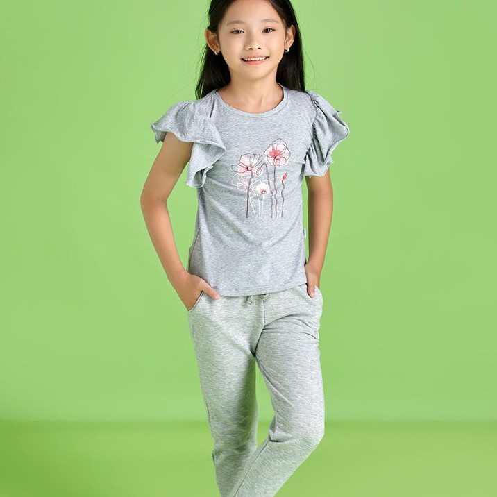 Quần thun lơ vê xám bé gái QDG014 - JADINY