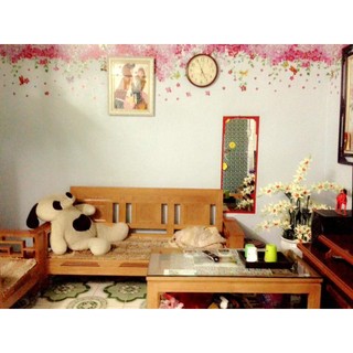 decal dán tường tán hoa anh đào