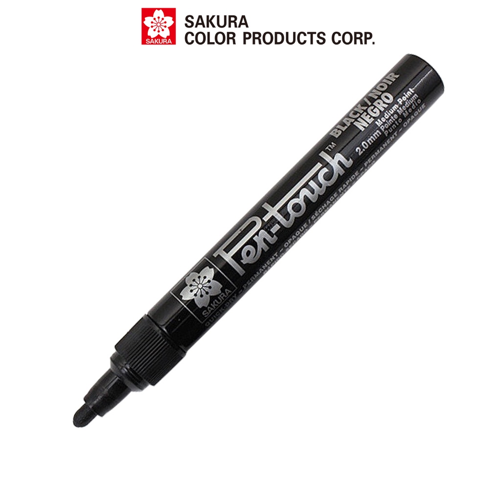 Bút sơn dầu vẽ đa chất liệu Sakura Pentouch Medium Point 2.0mm Màu Đen