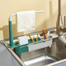 Kệ đựng đồ rửa chén co dãn thông minh - Giá nhựa treo khăn khay gác bồn rửa tay tiện lợi cho mọi nhà VS STORE