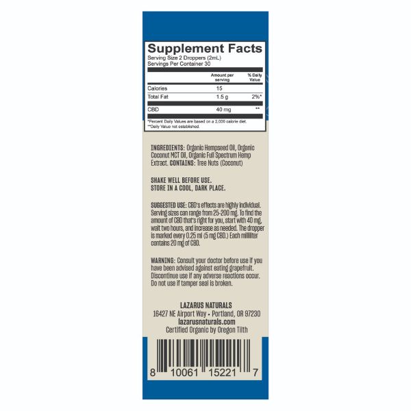 Tinh dầu CBD Lazarus Naturals 6000mg 120ml