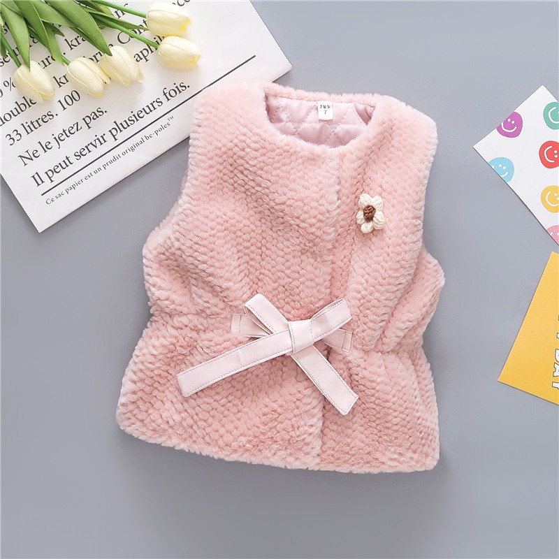 Áo Khoác Không Tay Thoải Mái Thời Trang Thu Đông Cho Bé Gái 1-5 Tuổi