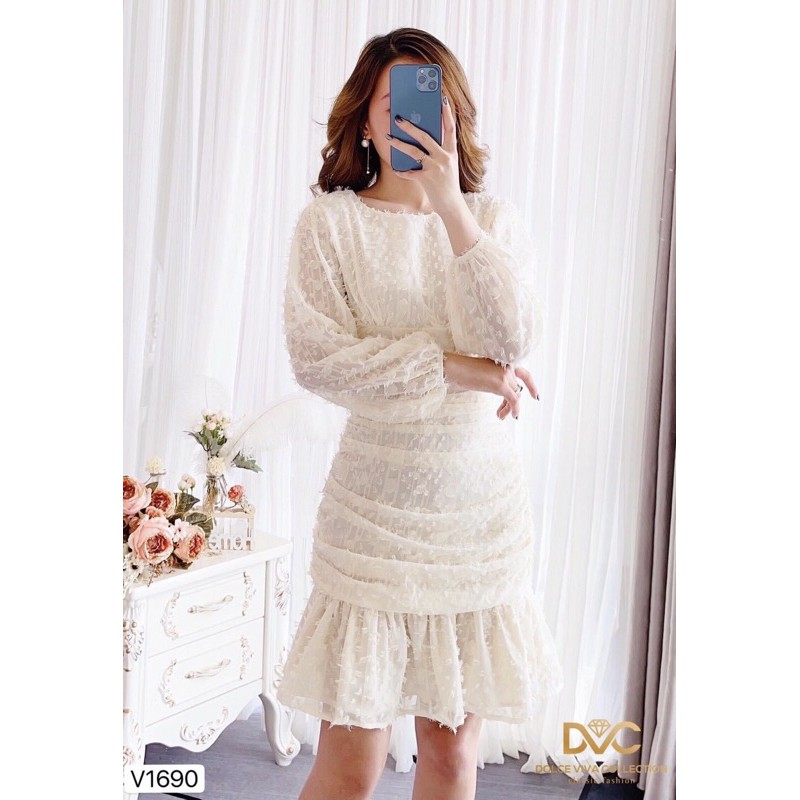 Váy body lông đuôi ,Đầm nữ thiết kế video hình ảnh shop tự chụp