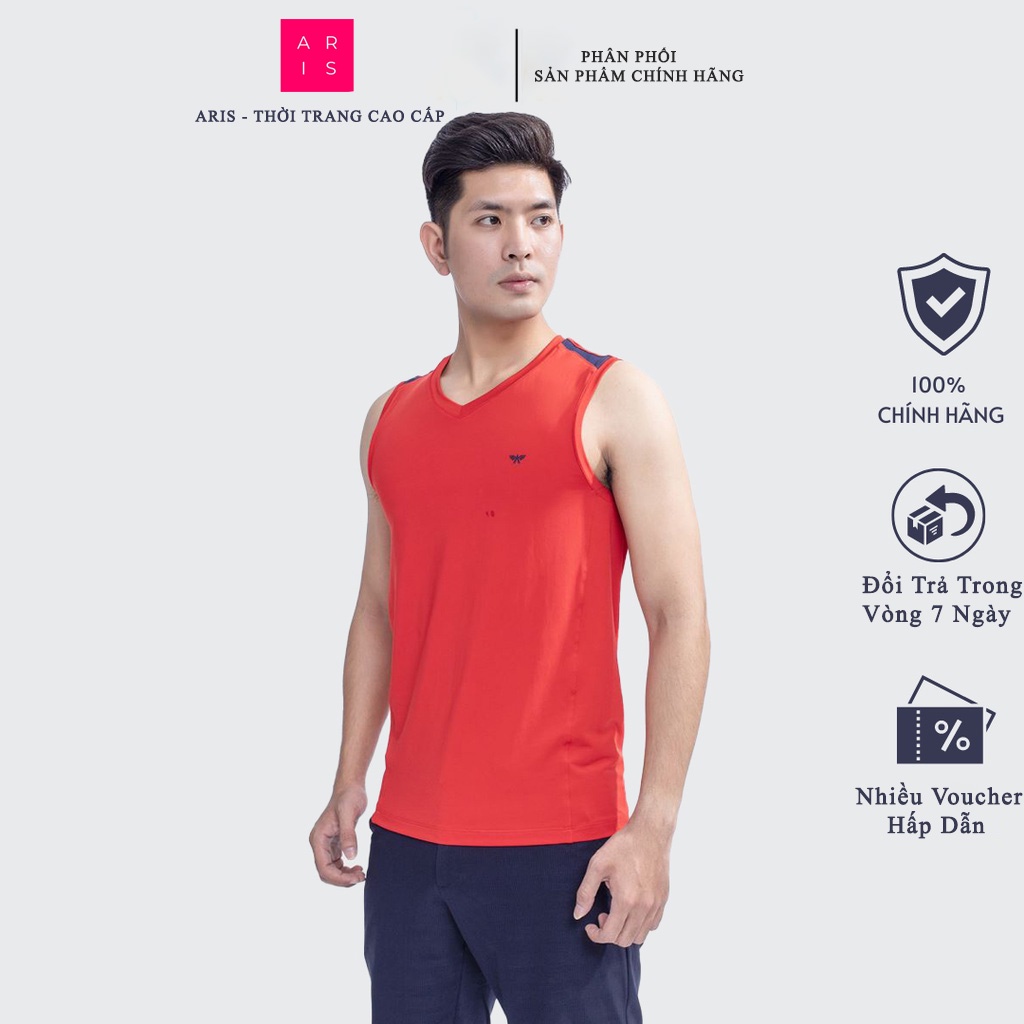 Áo ba lỗ nam cao cấp ARISTINO vô cùng khỏe khoắn với phần may đắp vai trang trí, năng động trẻ trung - ABL0011