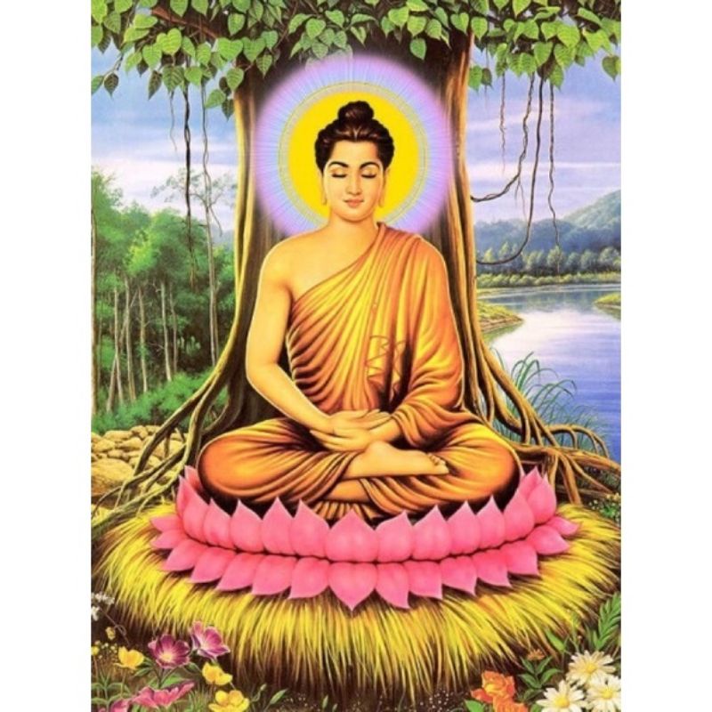 Tranh đính đá tự làm hình phật size 30*40