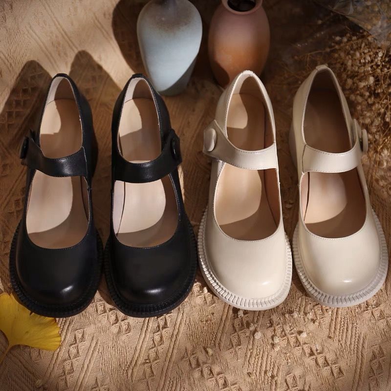 Giày Bít Mũi Đế Dày Phong Cách Cổ Điển Dành Cho Nữ