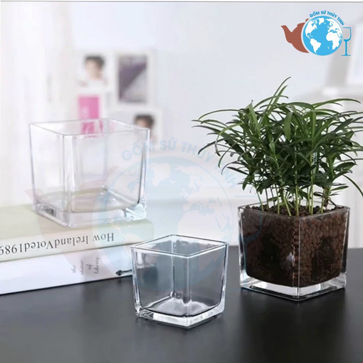 Bình bông lọ hoa trụ vuông 8CM X 8CM