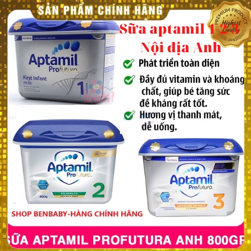 Sữa Aptamil Profutura Anh Cho Bé Đủ Số 1,2,3 Hộp 800gr, sữa phát triển toàn diện, giàu DHA..