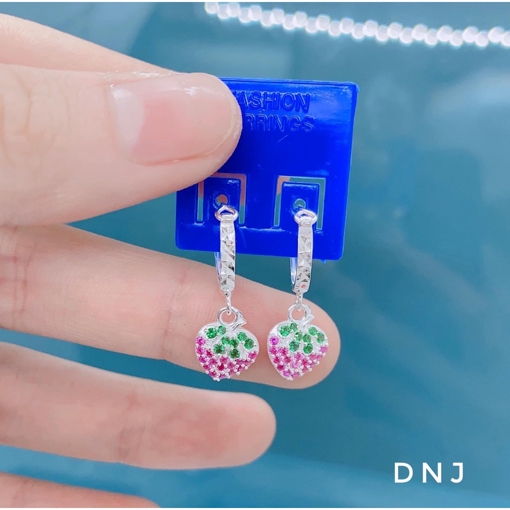 Bông tai dâu tây cho bé chuẩn bạc thật - Kho sỉ bạc Nhất Linh