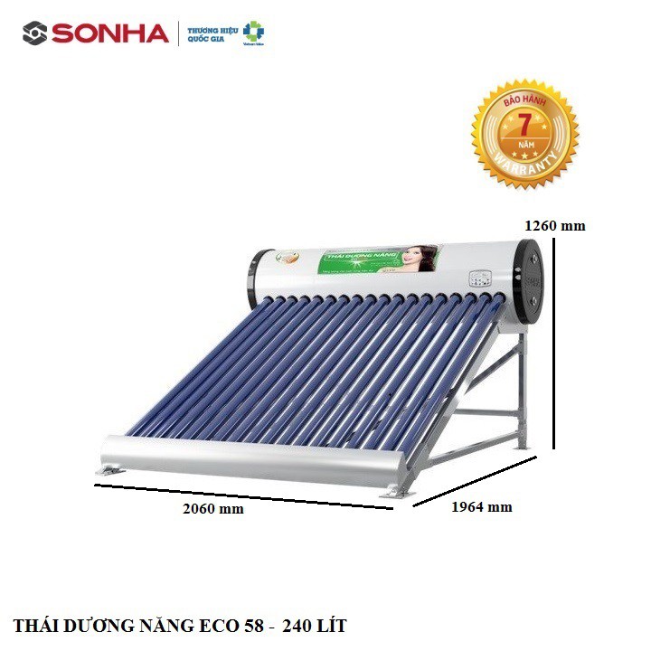 Máy nước nóng năng lượng mặt trời ECO58 - 240l