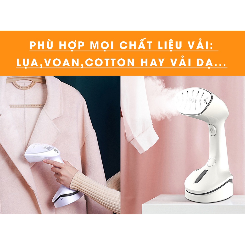 Bàn Là, Ủi Hơi Nước Cầm Tay Dạng Đứng Gia Đình Cao Cấp 250ML Tiện Dụng - Công Suất 1000W (Tặng ổ 3 chân sang 2 chân)