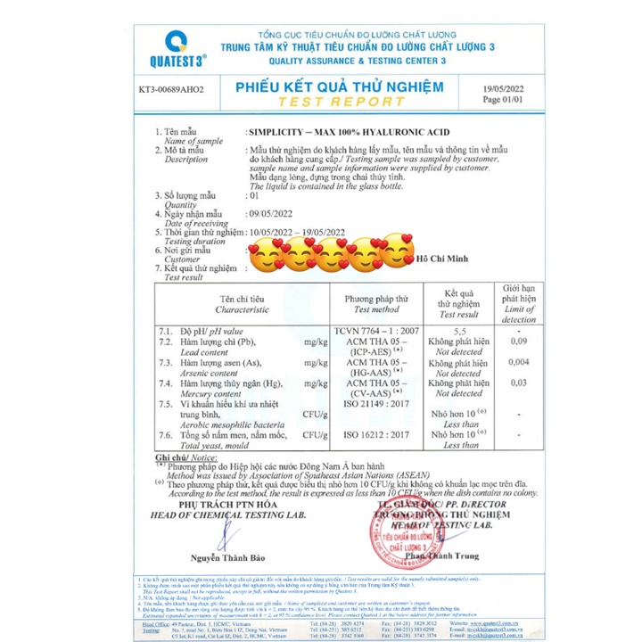 Serum siêu cấp ẩm se khít da 100% Hyaluronic Acid