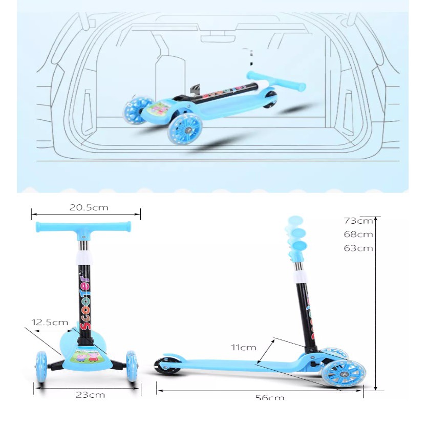 XE TRƯỢT SCOOTER 3 BÁNH PHÁT SÁNG GIÚP BÉ VUI CHƠI NGOÀI TRỜI VÀ TĂNG PHẢN XẠ [XE NHỰA XTR]