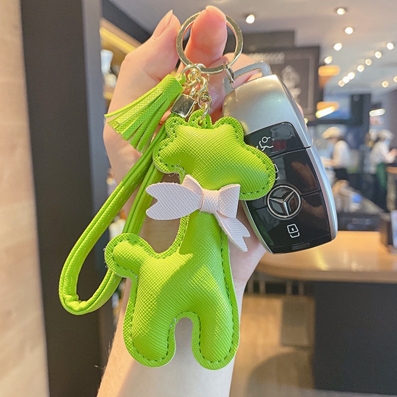 Mới Móc Khóa Da PU Hình Hươu Cao Cổ Dễ Thương