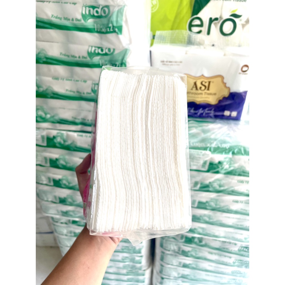 [HOẢ TỐC]  Khăn giấy ăn Napkin vuông Indo Hồng cao cấp khổ lớn - HTpaper