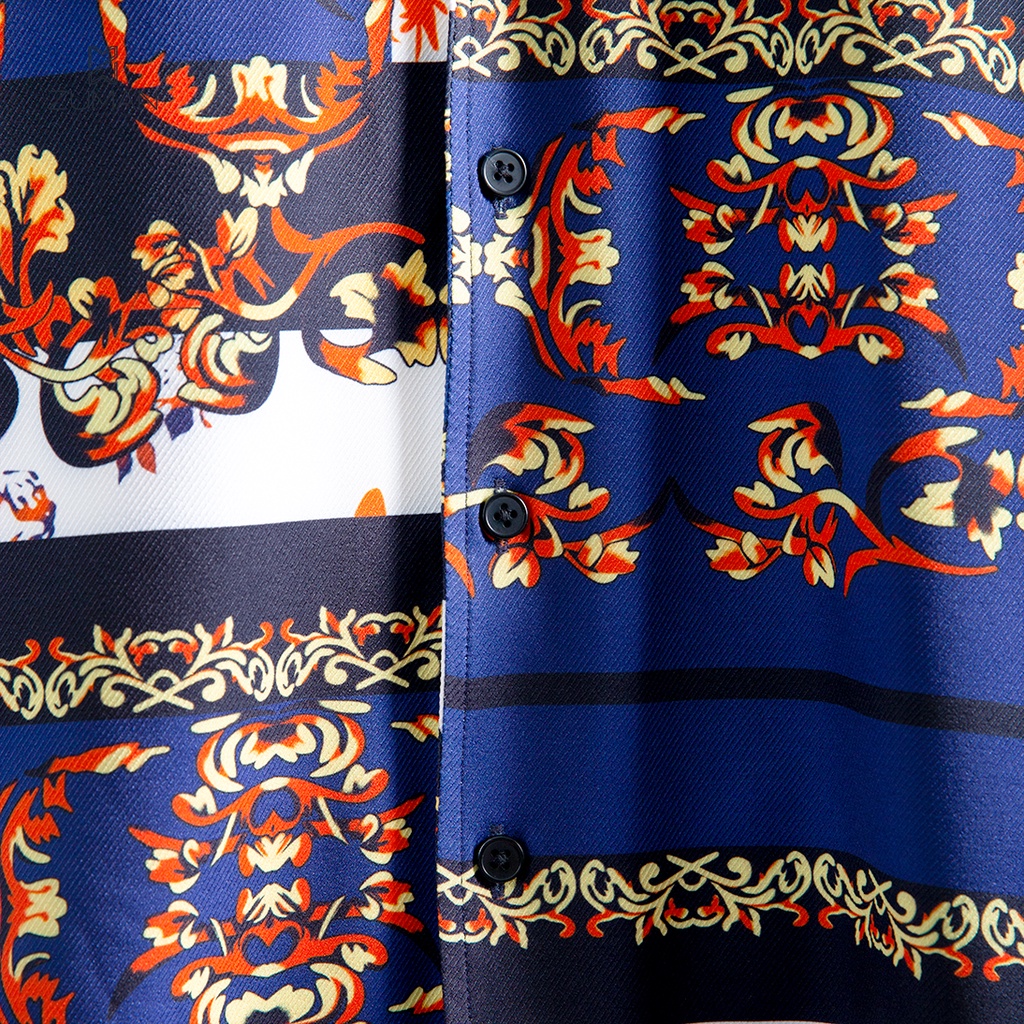 Áo sơ mi nam ngắn tay vải lụa thiết kế hoạ tiết vương giả - ZUMAN - ASM120 | BigBuy360 - bigbuy360.vn