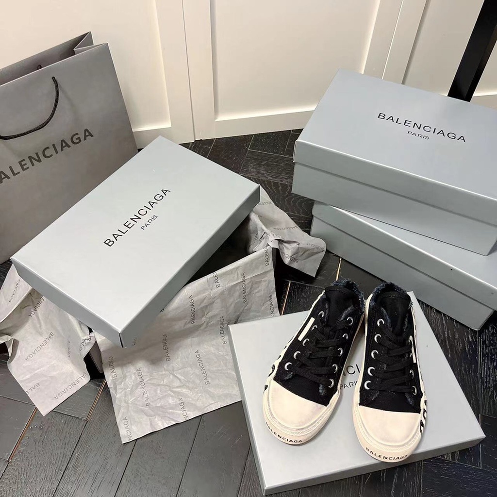Giày Balenciag 3D Phiên Bản 35-42 Cổ Thấp Màu Đen Thời Trang Cho Nam Và Nữ