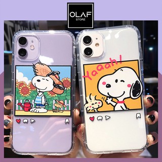 Ốp iPhone trong suốt in hình snoopy dễ thương chủ đề hoạt hình dành cho SE/7/7 plus/8/8 plus/X/XS/Xs Max/11/11 Pro Max