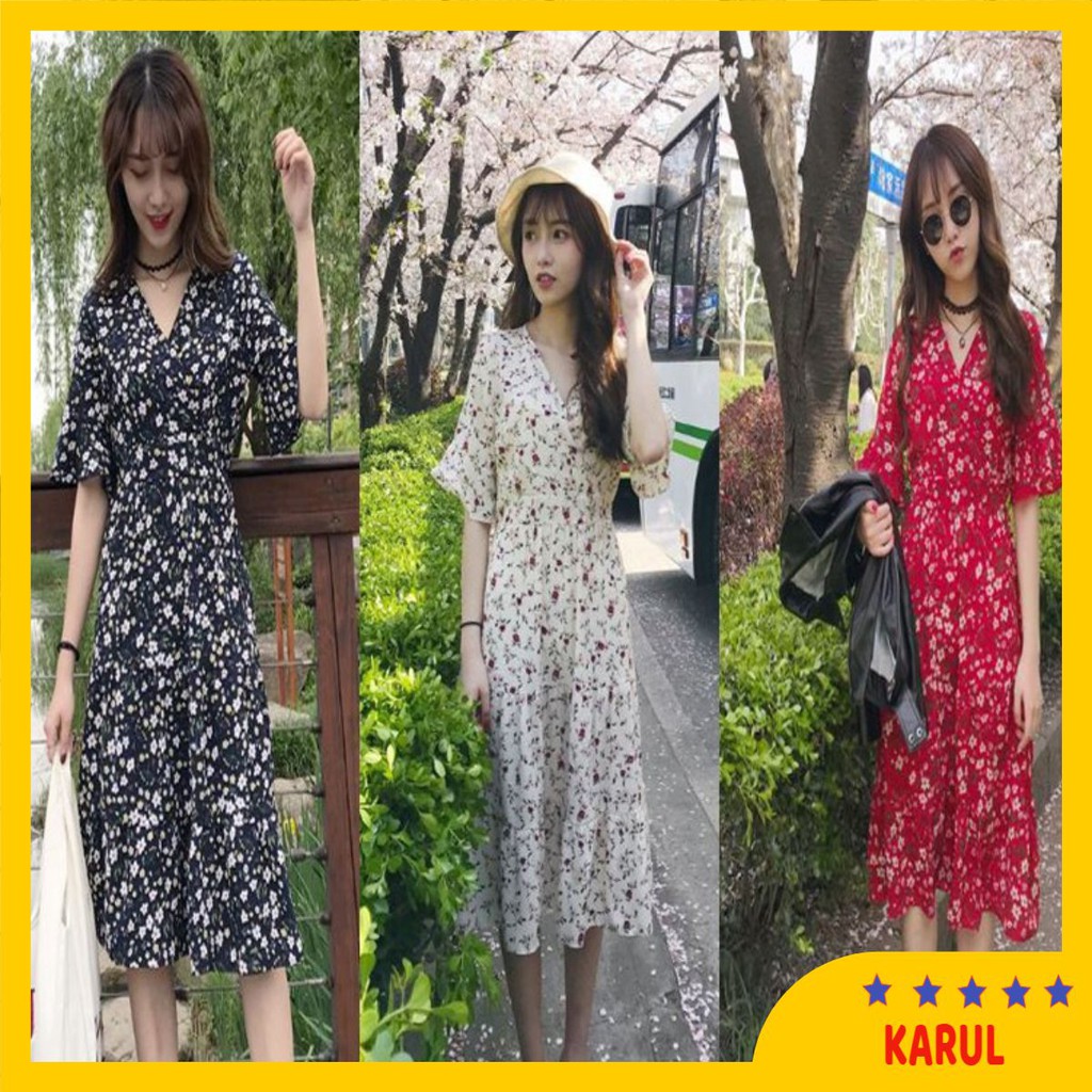 Váy Vintage Ulzzang hoa nhí váy tiểu thư vintage