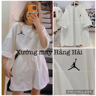 Bộ thể thao hình người cộc tay form rộng 🌸 set cộc tay nam nữ unisex siêu hot áo cộc quần lửng trơn basic freeship