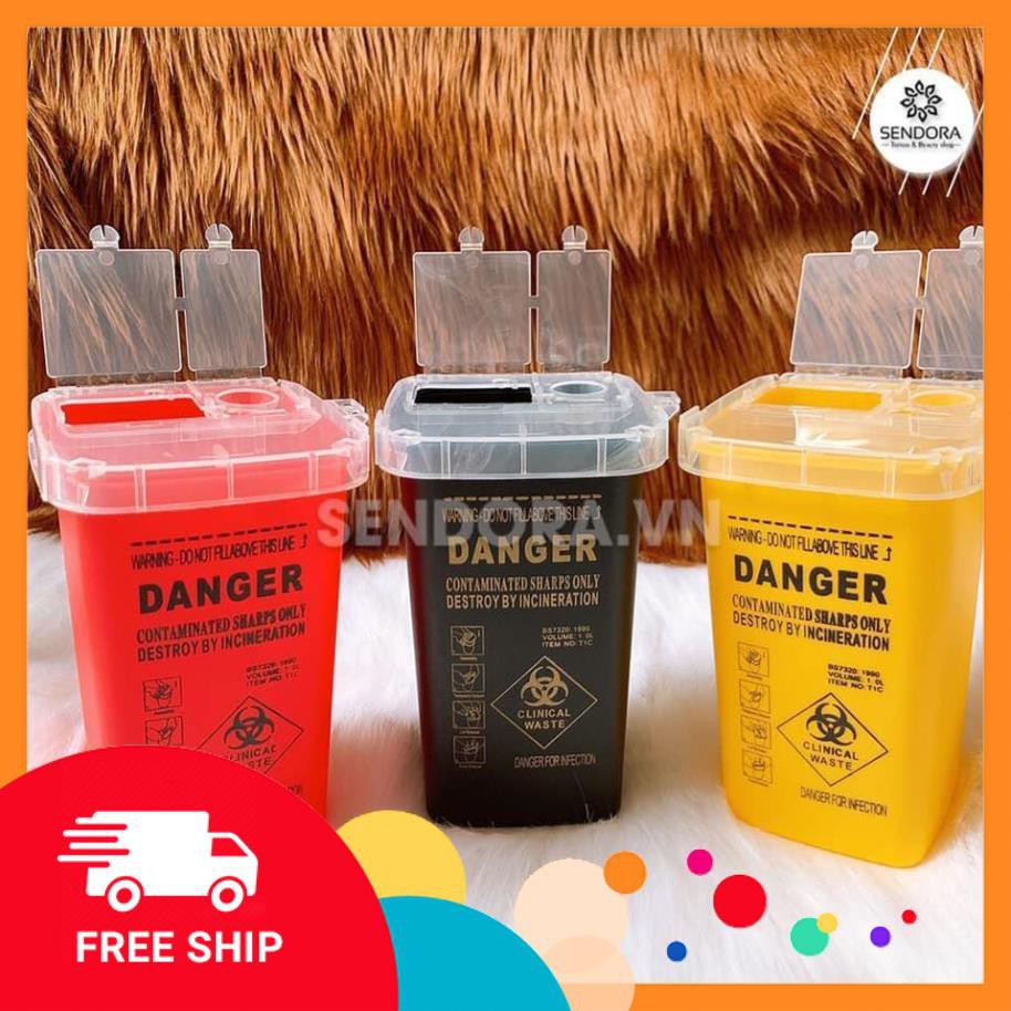 Hộp Nhựa Đựng Rác Hộp Chứa Kim Ngòi Sau Xăm ,Phun Xăm