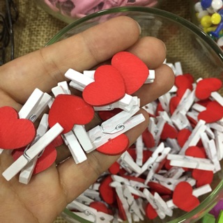 COMBO 10 KẸP GỖ HÌNH TRÁI TIM