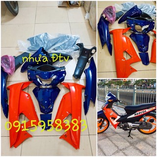 Bộ vỏ nhựa Wave Repsol -dàn áo wave Rs - wave alpha kèm tem