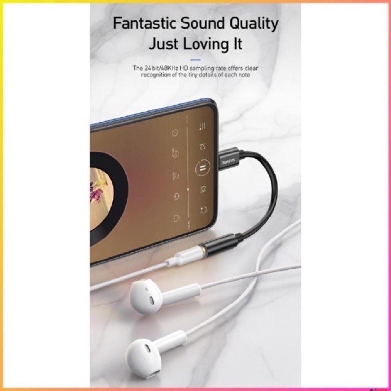 ✔CHÍNH HÃNG✔Jack chuyển tai nghe chân TYPE-C sang chân 3.5mm-hỗ trợ đàm thoại-Baseus L54.Bảo hành 12T