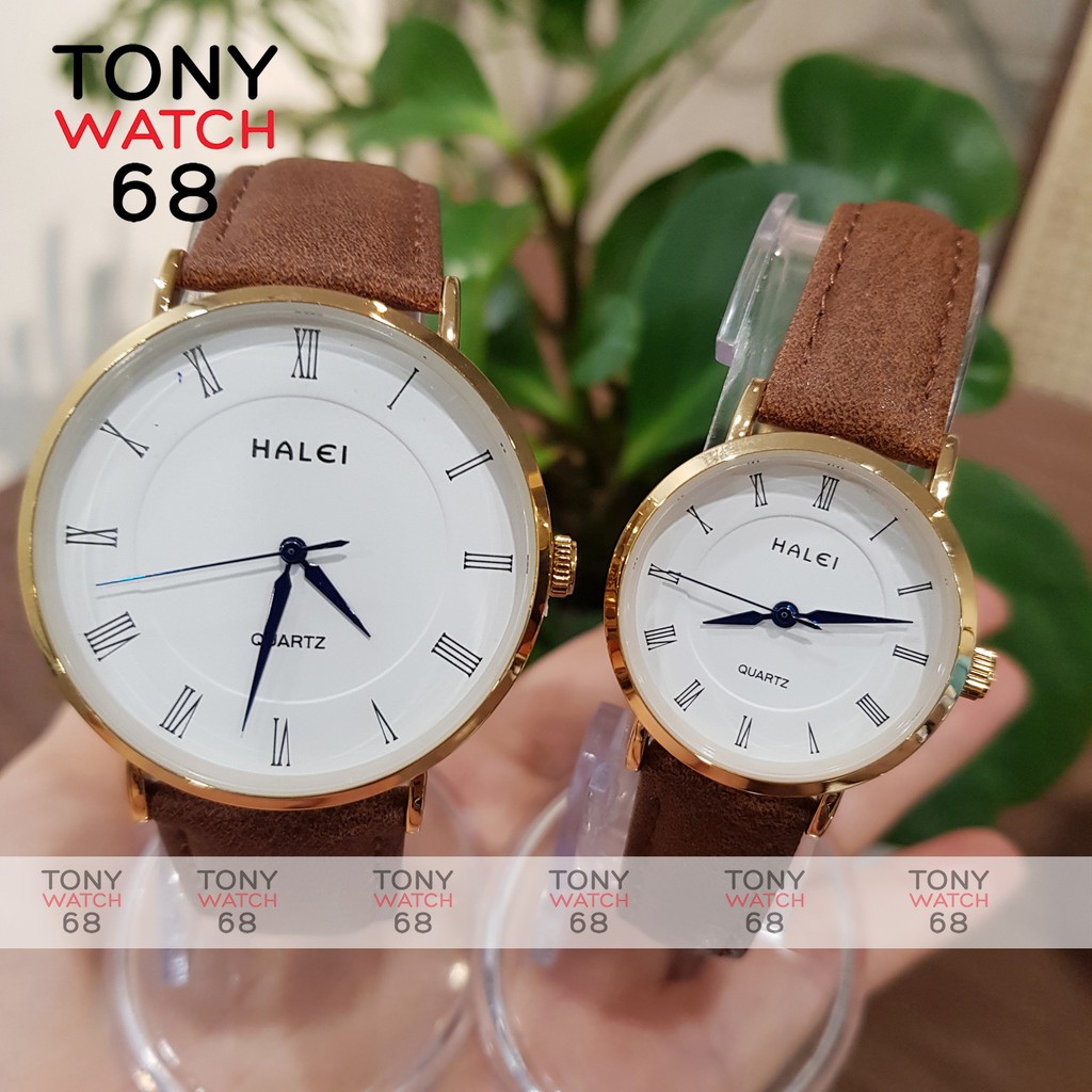 [FLASHSALE] Đồng Hồ Đôi Nam Nữ Dây Da Chính Hãng Halei - Tony Watch 68 - Có Video thật | BigBuy360 - bigbuy360.vn