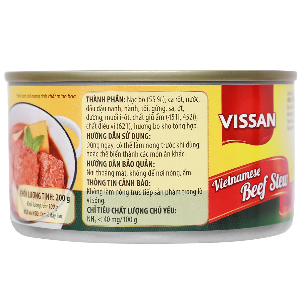 Combo 4 Hộp Bò Kho Vissan Hộp 200g